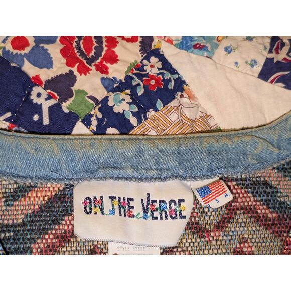 On the Verge VTG Made in USA Button Front Tapestry Western Vest Womens Size M - Picture 3 of 10